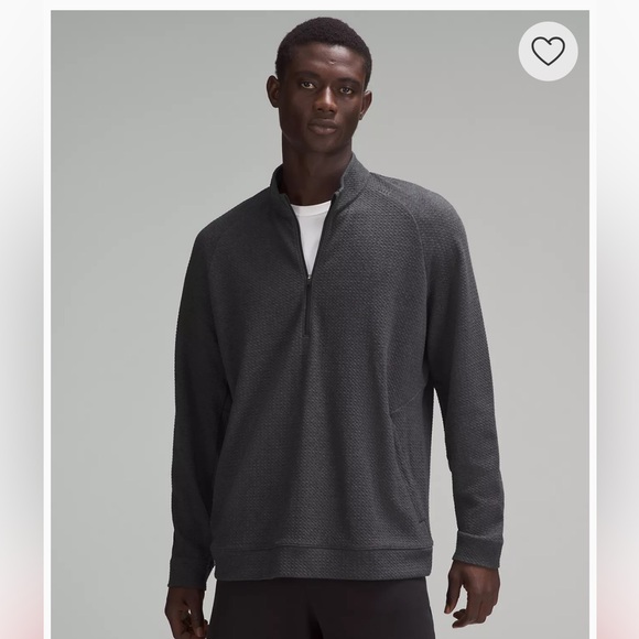 NWT Lululemon Men’s Textured Double-Knit Cotton Half Zip - Picture 1 of 9